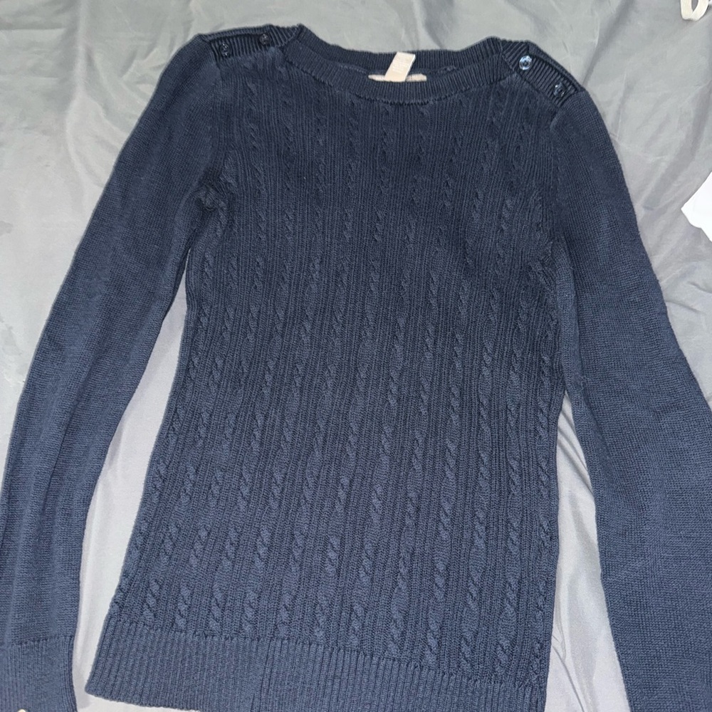 Banana Republic Dark Blue Cable Knit Sweater